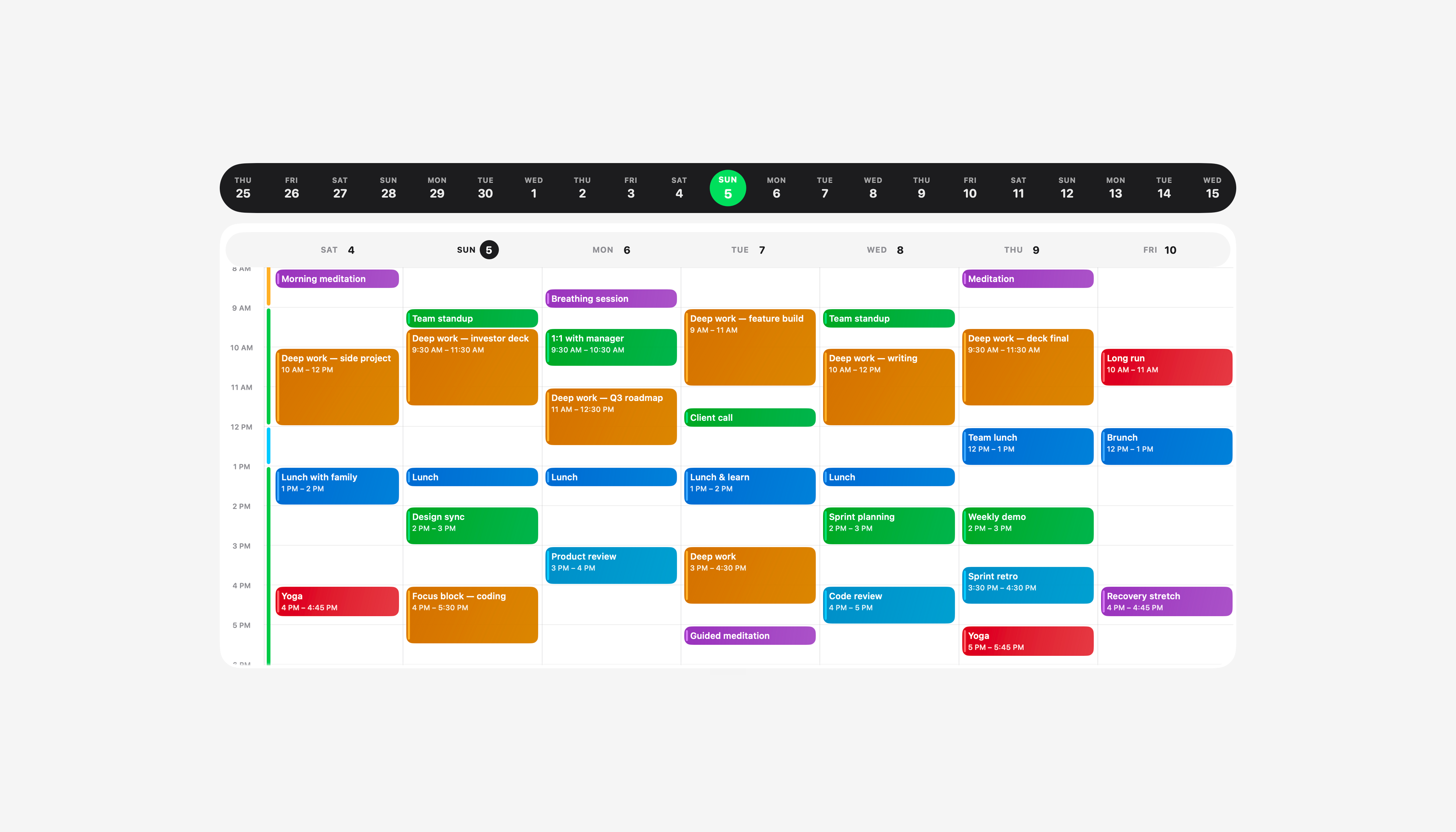 Aura Clarus Desktop — Calendar